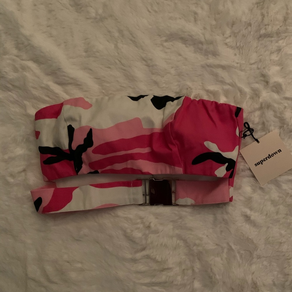 Superdown Buckle Crop Top
